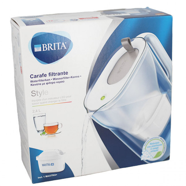 Brita Carafes - Carafe filtrante Style LED Cool, volume 2400 ml, gris  1039278